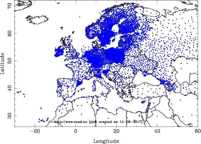 E-OBS: High-resolution gridded mean/max/min temperature, precipitation and sea level pressure for Europe & Northern Africa