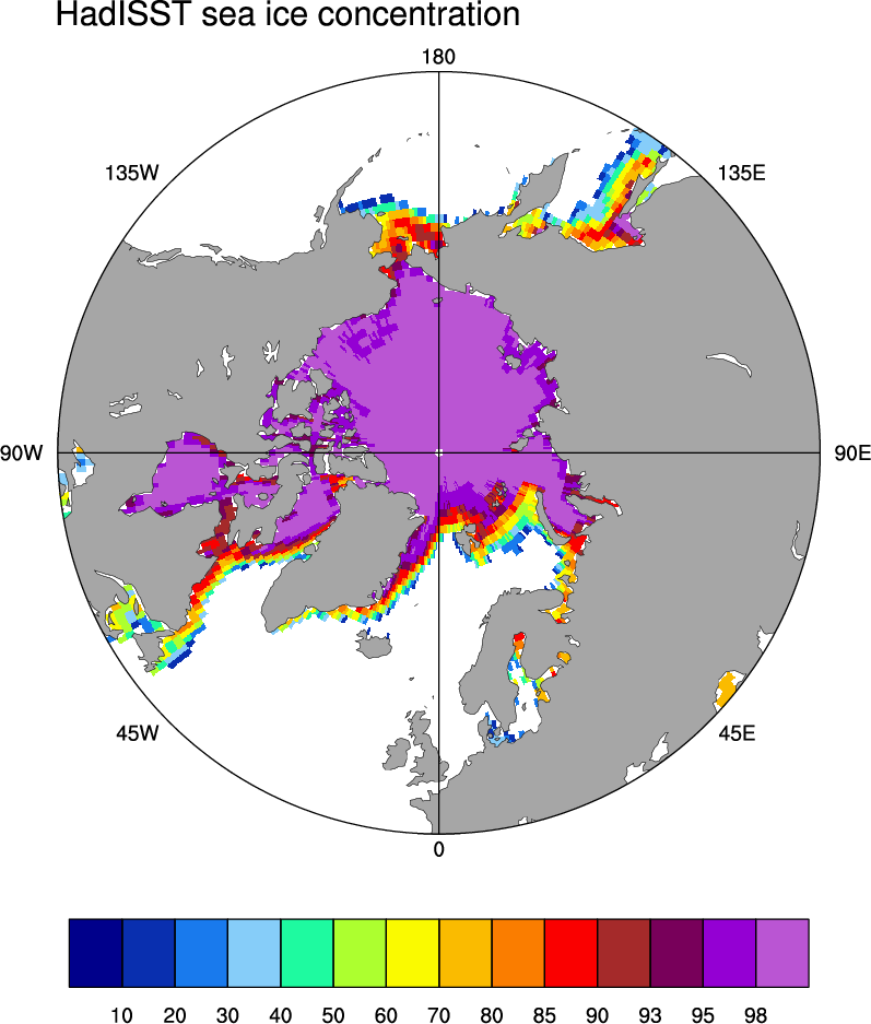 Sea Ice Concentration data from HadISST