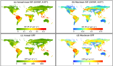 maps of SIF and GPP (contributed by Jingfeng Xiao and Xing Li)