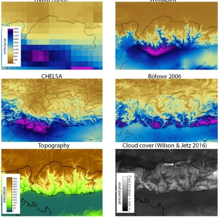 CHELSA high resolution comparison  (contributed by D Karger)