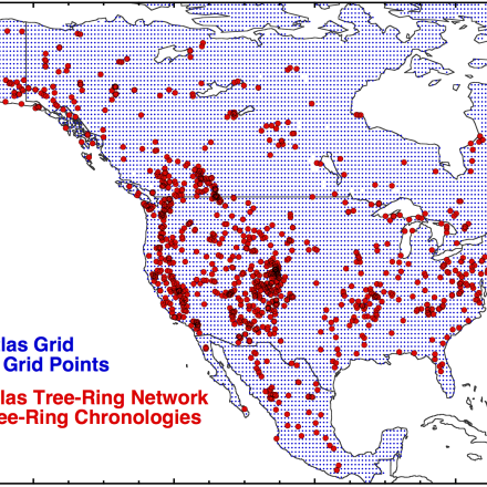 Map of the North American Drought Atlas/LBDA domain. (provided by Ed Cook)