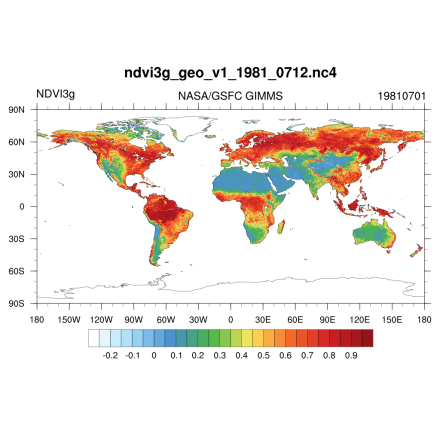 NASA/GSFC GIMMS: NDVI-3g: July 1, 1981